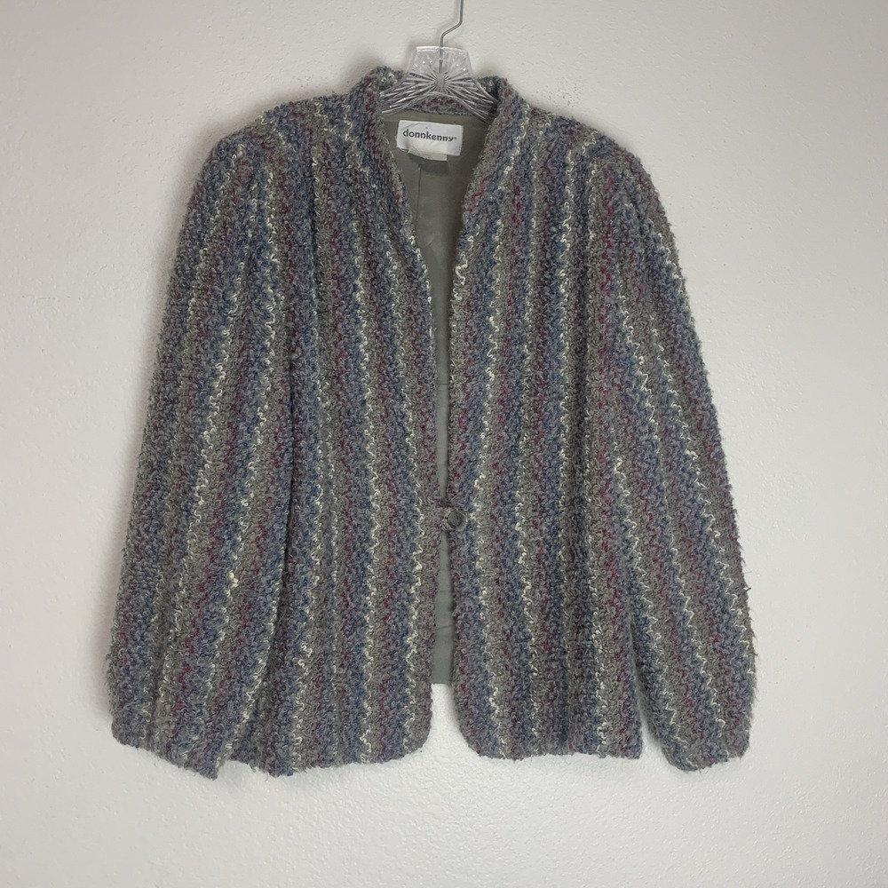 Vintage‎ Donnkenny Lambswool Boucle Jacket Womens 38 (US 8/m=Medium) Hairy Indie